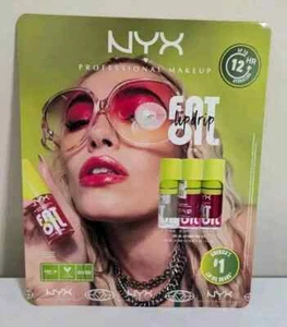 NYX Professional Makeup Fat Oil Lip Drip Vegan Lip Oil confezione da 3 - scatola aperta - Foto 1 di 1