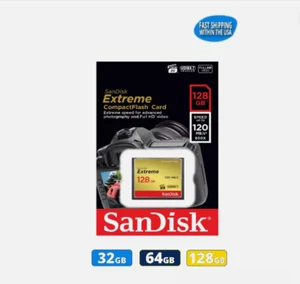 Sandisk CompactFlash Memory Cards 32GB 64GB 128GB Extreme & Extreme Pro - Picture 1 of 21