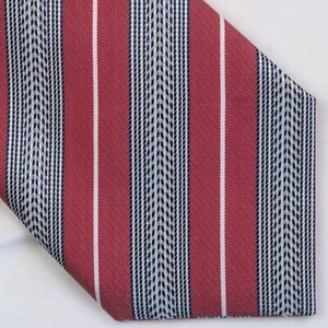 Vintage George Martin Red Gray Diagonal Stripe Neck Tie 56x3.5 Bright Colorful - Picture 1 of 7