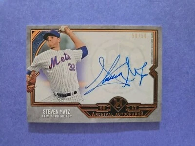 2017 Topps Museum Collection -Archival Autographs Copper Steven Matz /50 Ny Mets - Image 1 of 3