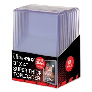 10 cargadores superiores de tarjetas Ultra PRO gruesos 260pt 3x4" soportes de carga superior cargadores superiores - Imagen 1 de 4