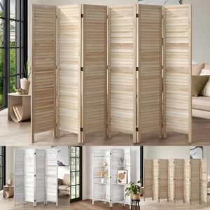 Oikiture 4/6/8 Panel Room Divider Privacy Screen Partition Timber Wooden Fold - Picture 1 of 90