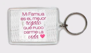LLAVERO FRASE "MI FAMILIA ES EL MEJOR REGALO QUE PUDO DARME LA VIDA" REGALO AMOR - Imagen 1 de 1
