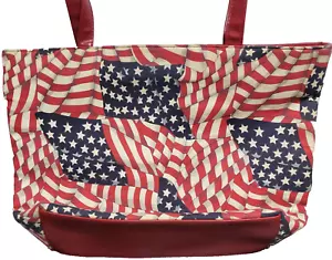 Borsa Grande Borsa con Cerniere & Tasca Interna (9""x15") PATRIOTIC USA BANDIERE AMERICANE - Foto 1 di 18