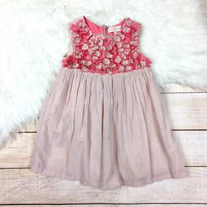 Mini Boden Pink Floral Dress Cotton Blend Toddler Girls 1.5-2 Years 2T - Picture 1 of 8