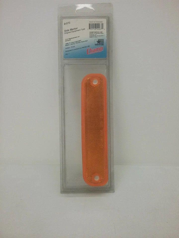 Marcador lateral delantero ámbar 8-573 Champ hecho en EE. UU.  Foto 1 de 1