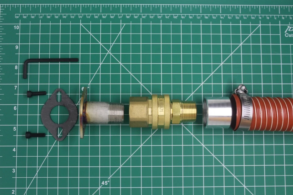 GenExhaust for Predator 5000 1.5" silicone tubing exst extsn w/ Quick Disconnect - Image 1 of 2