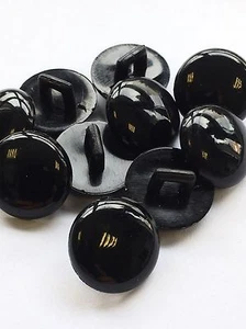 Botón de vástago brillante negro 22L / 14mm paquete de 10 - Imagen 1 de 3