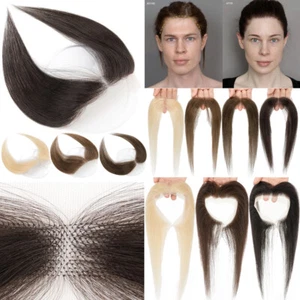 100% Remy Human Hair Topper Free Part Women Hairpiece for Thinning Hair Hairline - Picture 1 of 20
