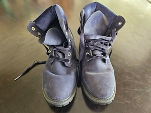 Timberland Dark Blue Nubuck Velvet Collar Waterproof Boot -USED- Size 8.5 A1640 - Picture 1 of 7