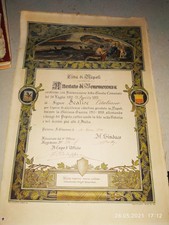 Attestato Prima Guerra Mondiale 1922 misura cm 45x30