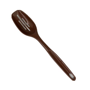 Foley Slotted Spoon Cooking Utensil Chocolate Brown Nylon Plastic Mid Century - Picture 1 of 3