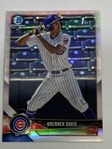2018 1st Bowman Draft Chrome BRENNAN DAVIS Rookie RC Refractor BDC-47 Cubs - Picture 1 of 2