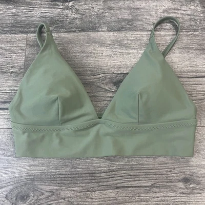 Top de natación de bikini triángulo Aerie verde salvia talla mediana Foto 1 de 4