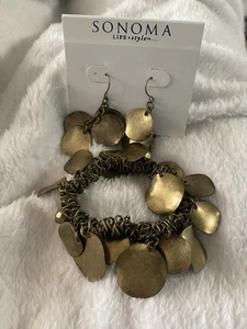 Sonoma Gold Tone Bracelet And Earring Set - Picture 1 of 4