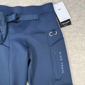 Nike Trail Go Firm High Waist Womens XS (0-2) Leggings Navy Blue Running Hiking - Picture 1 of 14