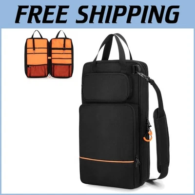 Bolsa para baquetas de gran capacidad con ganchos ajustables y bolsillos con cremallera - negra Foto 1 de 4