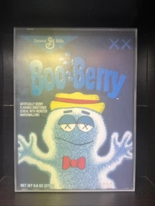 KAWS x General Mills Boo Berry Cereal Limited Edition Sealed Box In Acrylic Case - Picture 1 of 7
