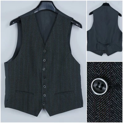 Mens Waistcoat Medium Size UK 40 Grey Striped Formal Dress Vest - Image 1 of 4