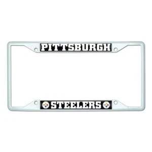 Universal Fit NFL - Pittsburgh Steelers License Plate Frame - White - Picture 1 of 1
