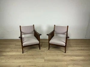 Coppia poltrone legno boucle rosa anni 40’ vintage design - Picture 1 of 13