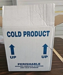 Styrofoam Insulated Shipping Box 12x10x10 Cardboard Outer With Inner Cooler - Picture 1 of 9
