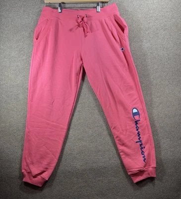 Pantalones deportivos Champion rosa de peso pesado pantalones de salón para correr L 12 14 tejido suave nuevos con etiquetas Foto 1 de 4