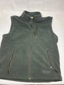 Red Head Mens Hunter Green Fleece Full Zip Vest Pockets Size Large - Picture 1 of 6