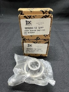 2 IDC Select Insert Bearing Snap Ring and Setscrew SER204-12 3/4” - Picture 1 of 4