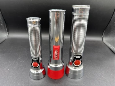 3 linternas vintage Eveready Union carburo metal cromo Danbury CT Nueva York NY Foto 1 de 4