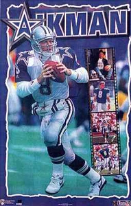 1995 Troy Aikman Dallas Cowboys Original Norman James Poster OOP - Picture 1 of 1