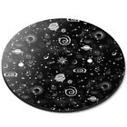 Round Mouse Mat (bw) - Stars Planets Solar System Space  #35825