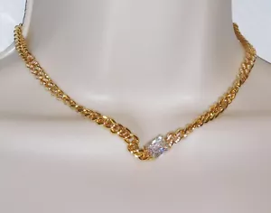Macy's Women's Square-Cut Cubic Zirconia Gold-Plated Necklace NWT MSRP $350. - Picture 1 of 8
