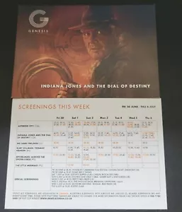 CINEMA POSTCARD - INDIANA JONES DIAL OF DESTINY - GENESIS CINEMA - JUNE 2023 NM - Picture 1 of 1