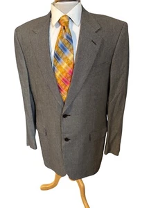 Canali Silk Wool Brown Nailshead Sport Coat Blazer Sz 44L Suit Jacket Italy Made - Picture 1 of 13
