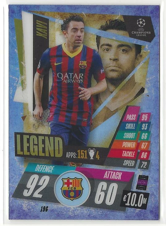 2020-21 Topps Chrome Match Attax Xavi Purple Refractor #/299 Legend FC Barcelona - Image 1 of 1