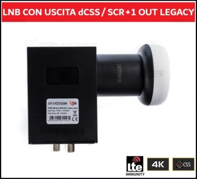 Convertitore Satellitare LNB Illuminatore Parabola Universale DCSS SCR 2 Uscite - Immagine 1 di 3