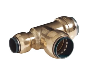 5 x SharkBite 22mm x 15mm x 22mm reduced run tee push fit brass water SB03221522 - Picture 1 of 3