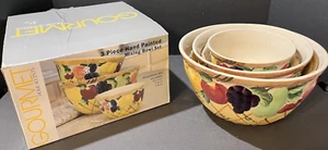 3 Piece Hand Painted Nesting Mixing Bowls Fruit Design-CIB-Gourmet Home Accents - Picture 1 of 19