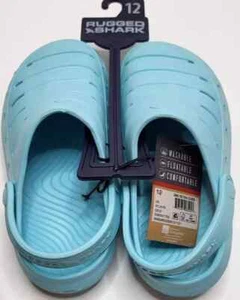 Girls Size 12 Rugged Shark EVA Clogs Aqua Light Blue Summer Play Lightweight - Picture 1 of 4