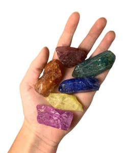 6 cristales de punta de cuarzo teñidos de color - Imagen 1 de 8