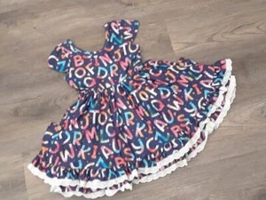 NWT Cheeky Plum girls size 5T Myra knit twirl dress colorful alphabet school - Picture 1 of 4