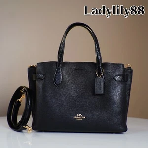NWT Coach CH187 Hanna Carryall Pebble/ Snake-embossed Leather Gold/Black $550 - Picture 1 of 17