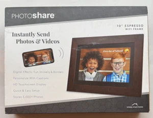 PhotoShare 10" Smart WIFI Frame – ESPRESSO - FSM010ES - Simply Smart Home - NEW - Picture 1 of 8