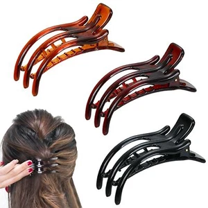 Flat Hair Clips for Women 3 Pcs Resin Flat Hair Claws Large Flat Claw Clips F... - Picture 1 of 6