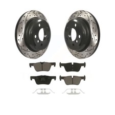 New Rear Drilled Slot Brake Rotor Ceramic Pad Kit Fits 2013-2018 Bmw 320i Xdrive