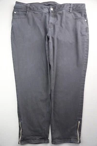 Pantalones de mezclilla para mujer Lane Bryant recortados con cremallera en el tobillo elásticos negros talla 22 (40x25) - Imagen 1 de 5