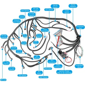 For LS SWAPS DBC 4.8 5.3 6.0 1999-2006 LS1-4L60E Wiring Harness Stand Alone NEW - Picture 1 of 12