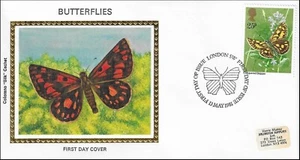 Chequered Skipper Butterfly Insect British Nature Gold Colorano Silk FDC 1981 - Picture 1 of 1