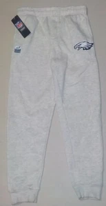 PHILADELPHIA EAGLES YOUTH SWEATPANTS S M L NWT LIGHT GRAY POLYESTER BOYS - Picture 1 of 3
